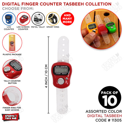 Digital Finger Hand Tally Counter Counting - Pack Of 10