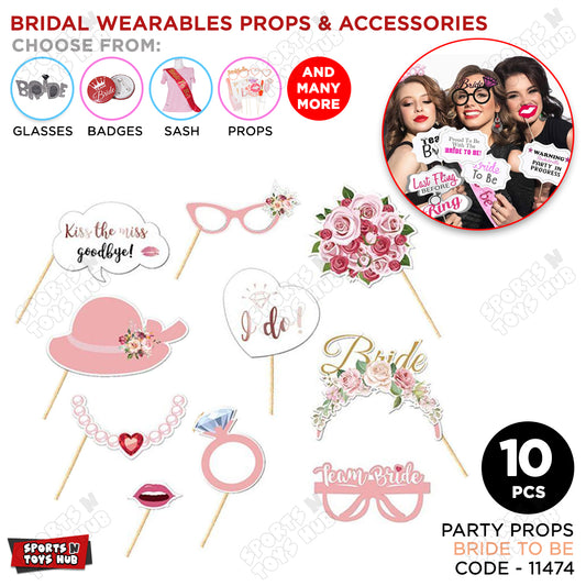 Bride To Be Photo Props - 10 Pcs