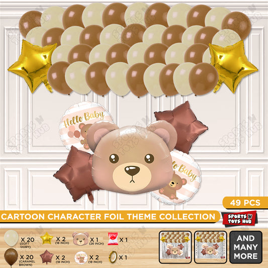 Teddy Bear Face Foil Balloon Theme Collection