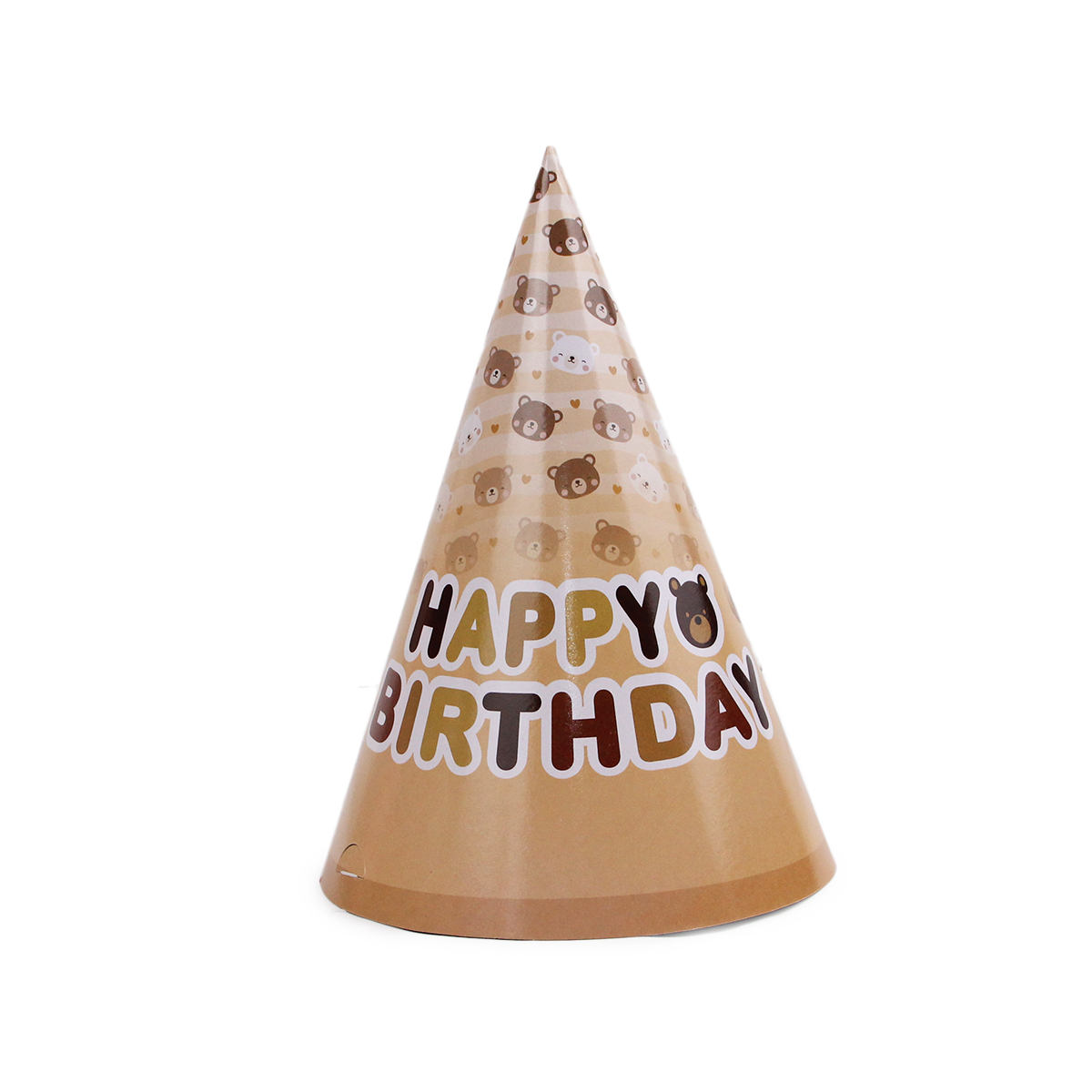6 Pcs Happy Birthday Teddy Bear Printed Caps