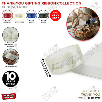 Thank You Printed Satin Ribbon - 1 Inch / 10 Yards