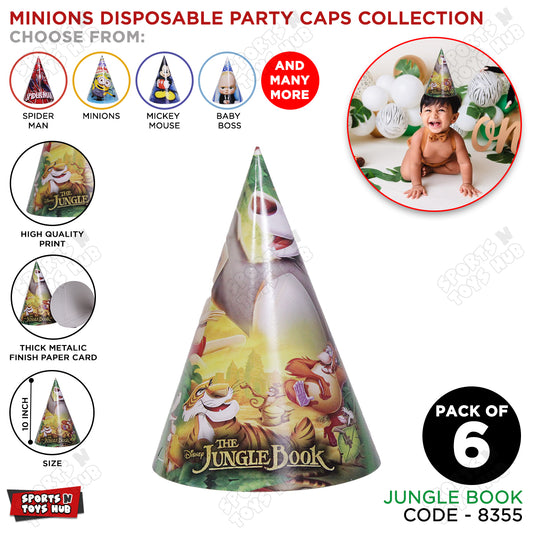 Jungle Book Cartoons Characters Caps - 6 Pcs