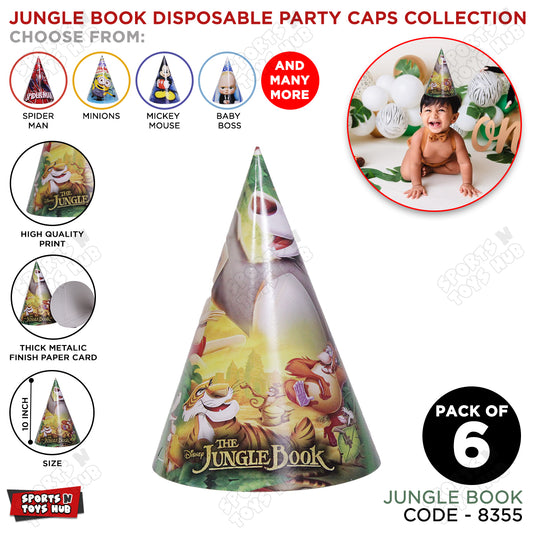 Jungle Book Cartoons Characters Caps - 6 Pcs
