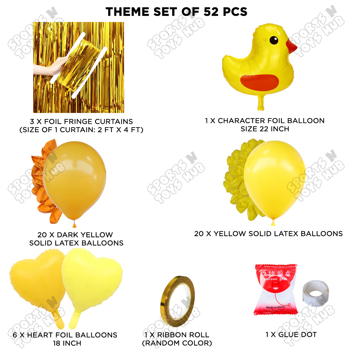 Chick Pastel Cartoon Foil Balloon Theme Decoration Set