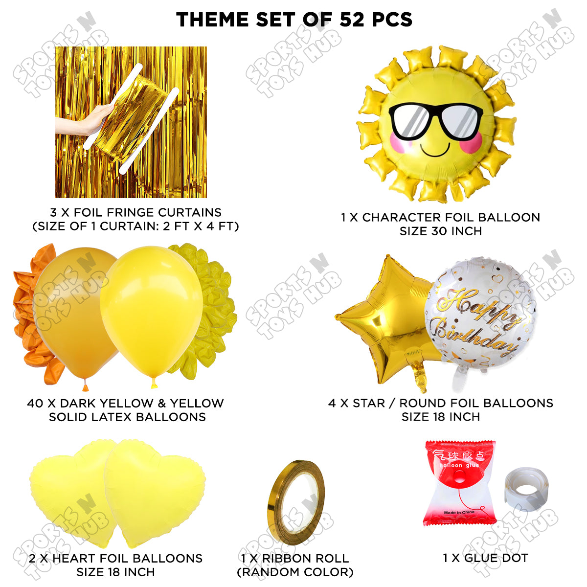 Smart Sun Foil Balloon Theme Decoration Set