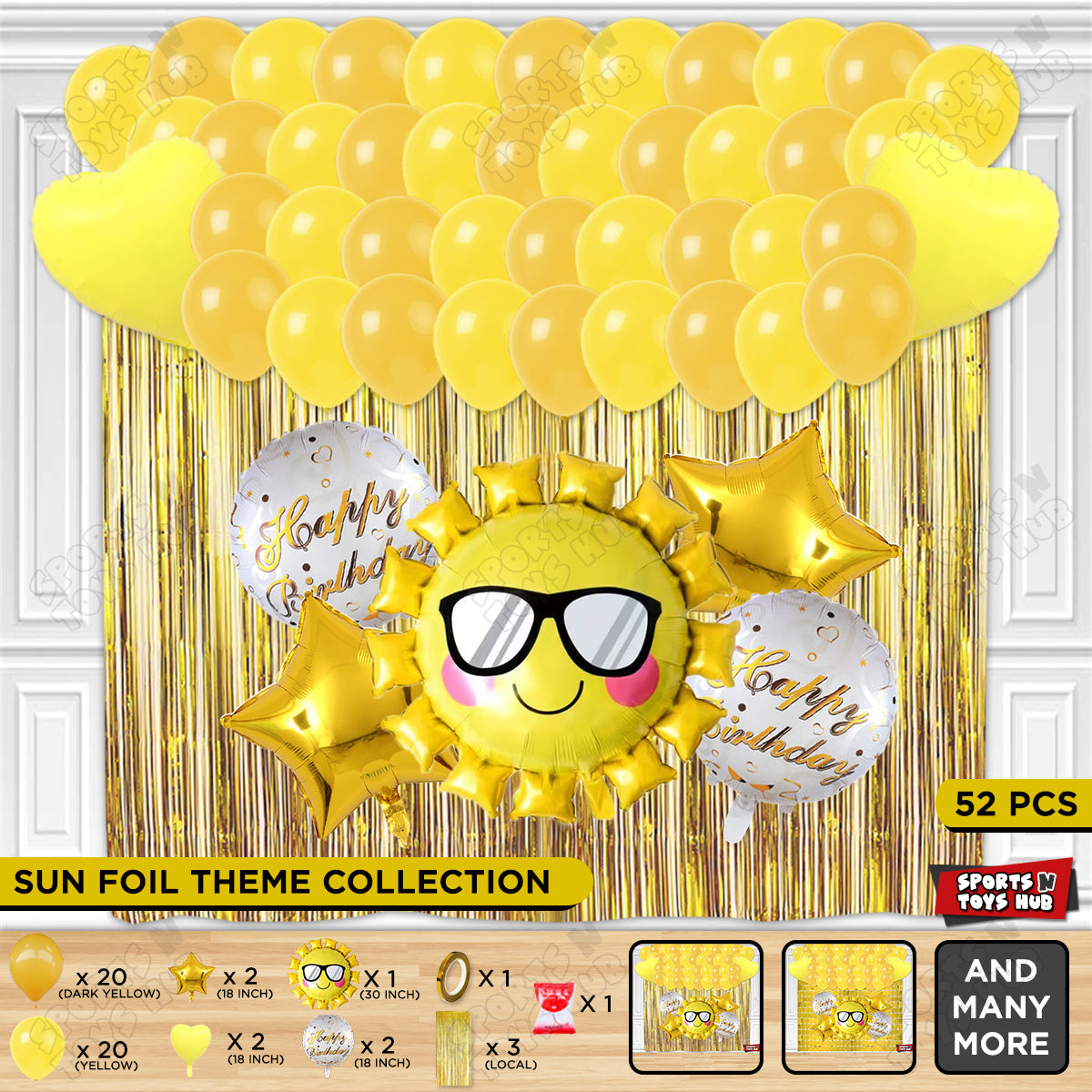 Smart Sun Foil Balloon Theme Decoration Set