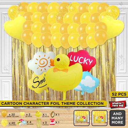 Cartoon Duck Character Theme Foil Balloon Set – Kids Birthday Party Decoration Kit