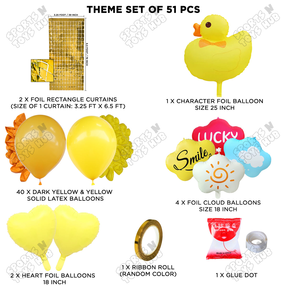 Cartoon Duck Character Theme Foil Balloon Set – Kids Birthday Party Decoration Kit