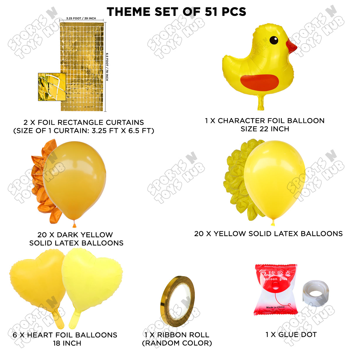 Chick Pastel Cartoon Foil Balloon Theme Decoration Set