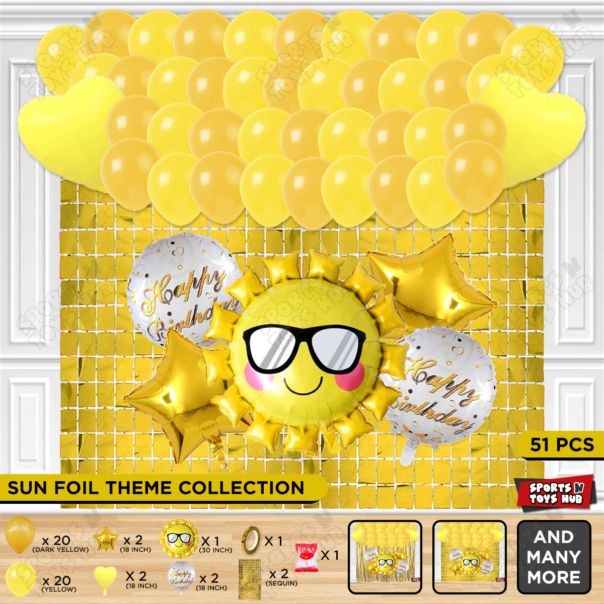 Smart Sun Foil Balloon Theme Decoration Set