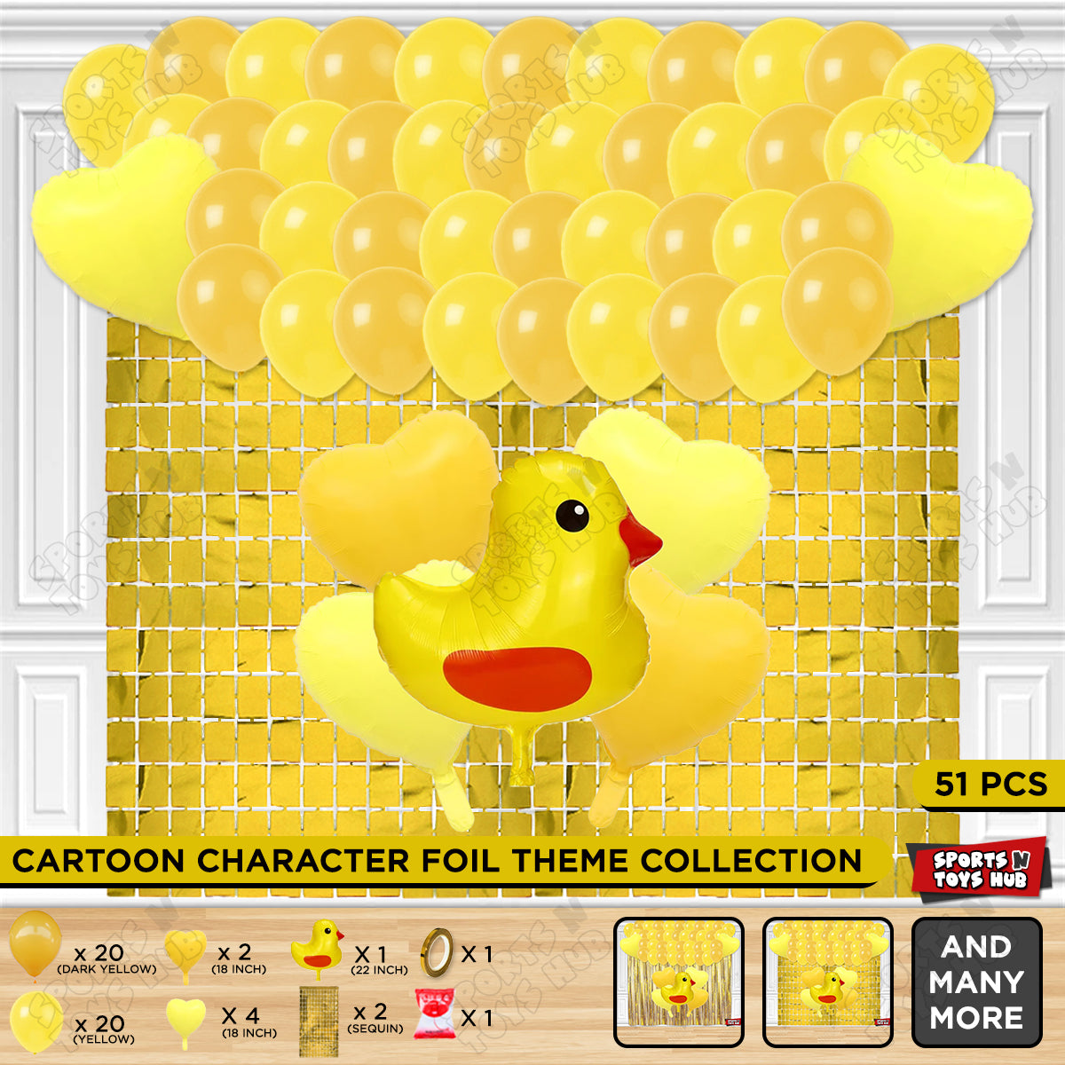 Chick Pastel Cartoon Foil Balloon Theme Decoration Set