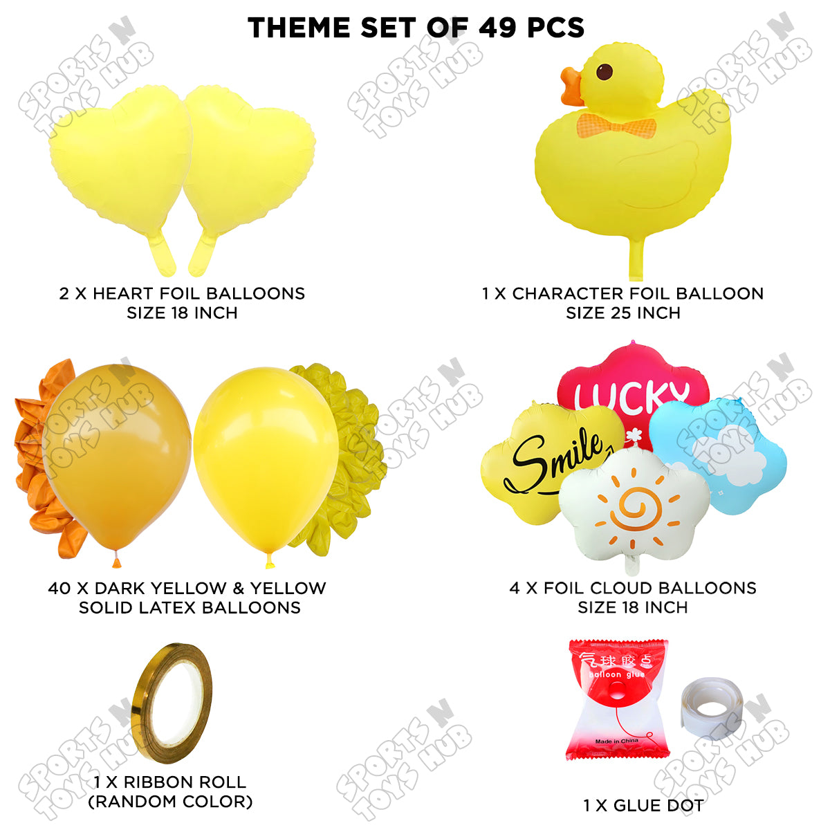 Cartoon Duck Character Theme Foil Balloon Set – Kids Birthday Party Decoration Kit