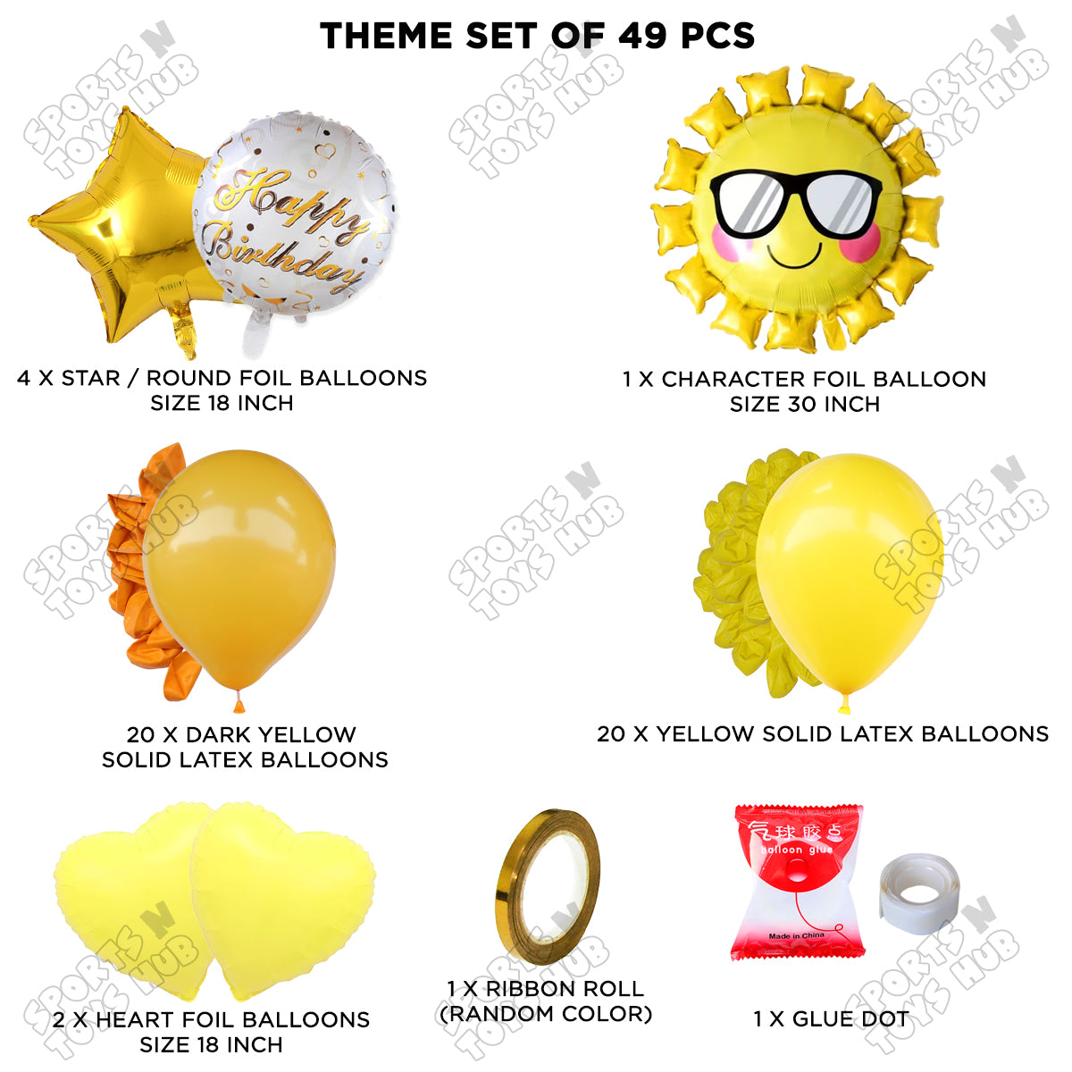 Smart Sun Foil Balloon Theme Decoration Set