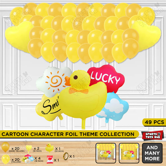 Cartoon Duck Character Theme Foil Balloon Set – Kids Birthday Party Decoration Kit
