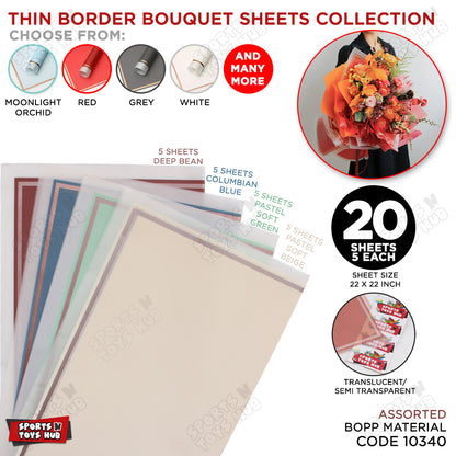 Triple Edge Thin Clear Border Translucent Flower Wrapping Bouquet Sheets