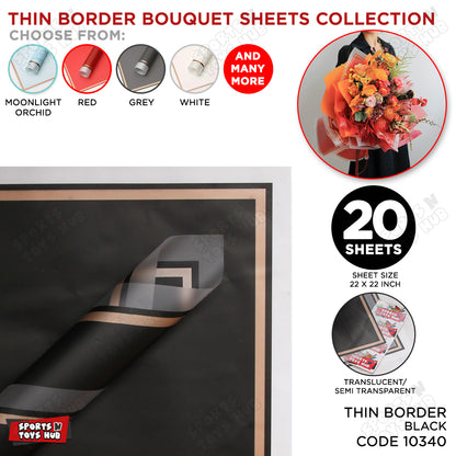 Triple Edge Thin Clear Border Translucent Flower Wrapping Bouquet Sheets