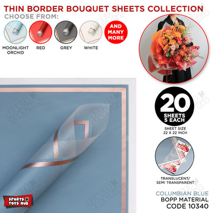 Triple Edge Thin Clear Border Translucent Flower Wrapping Bouquet Sheets