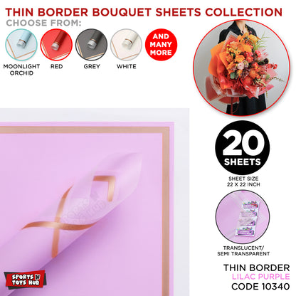 Triple Edge Thin Clear Border Translucent Flower Wrapping Bouquet Sheets