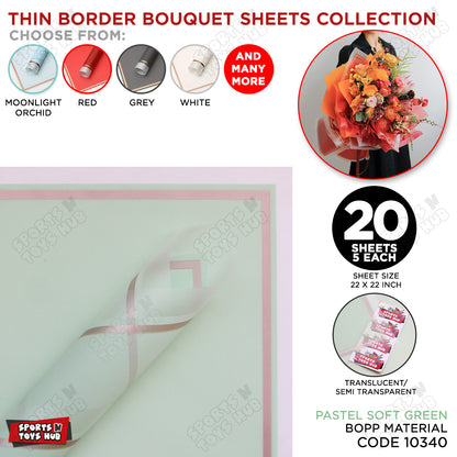 Triple Edge Thin Clear Border Translucent Flower Wrapping Bouquet Sheets