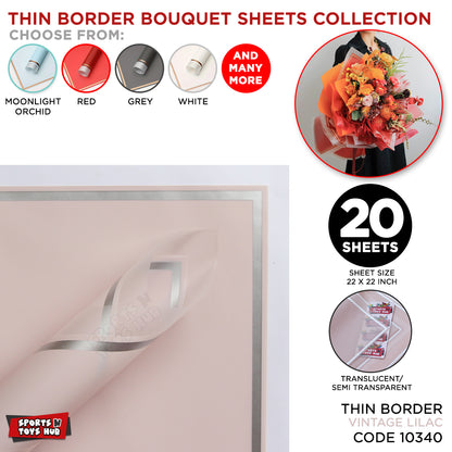 Triple Edge Thin Clear Border Translucent Flower Wrapping Bouquet Sheets