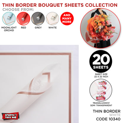 Triple Edge Thin Clear Border Translucent Flower Wrapping Bouquet Sheets