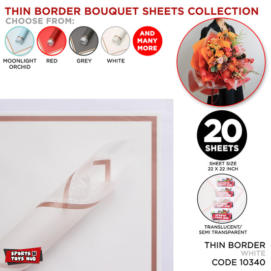 Triple Edge Thin Clear Border Translucent Flower Wrapping Bouquet Sheets