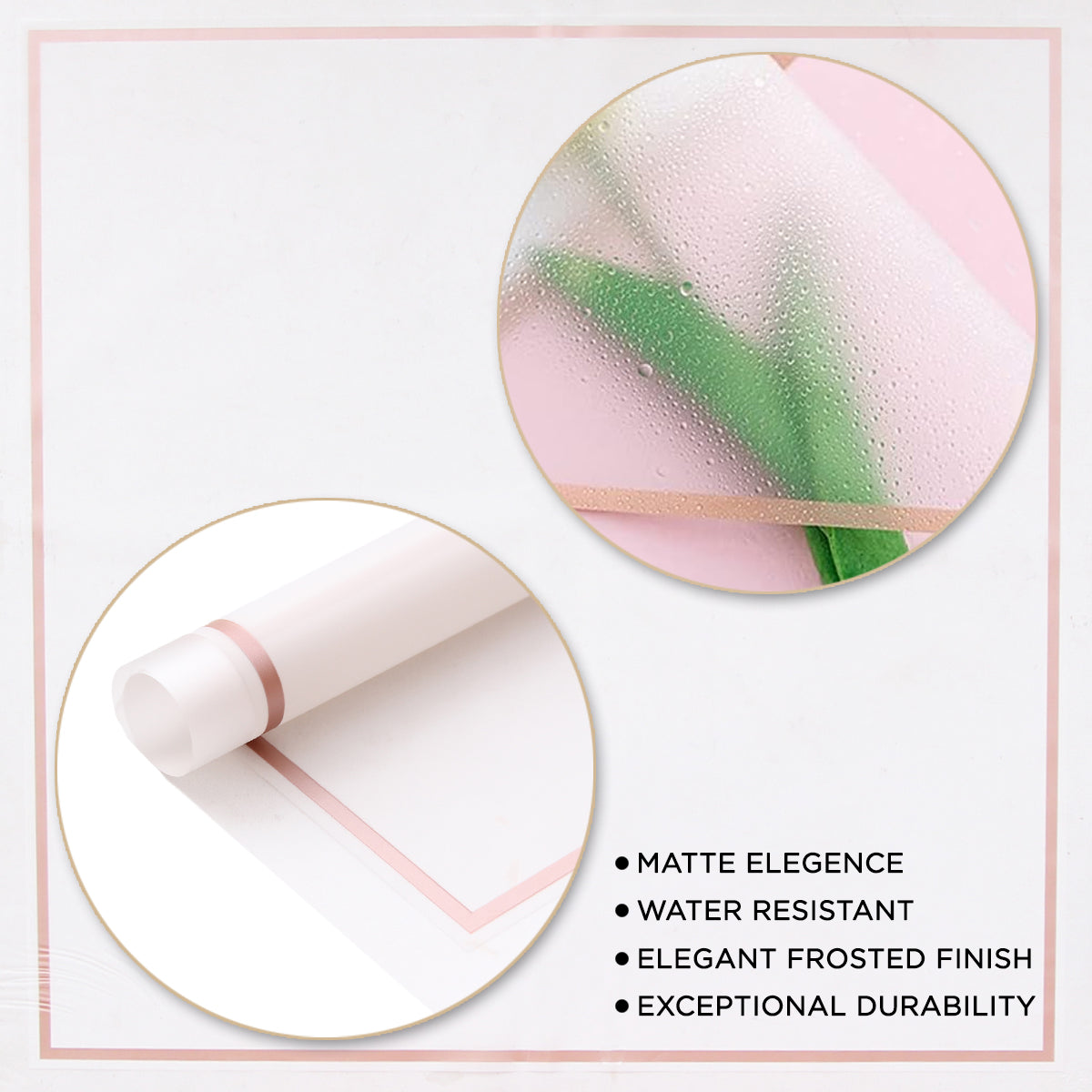 Triple Edge Thin Clear Border Translucent Flower Wrapping Bouquet Sheets