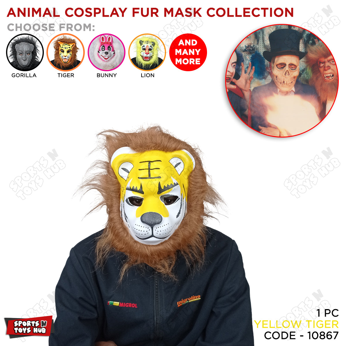 Faux Furr Animal Coseplay Mask Collection