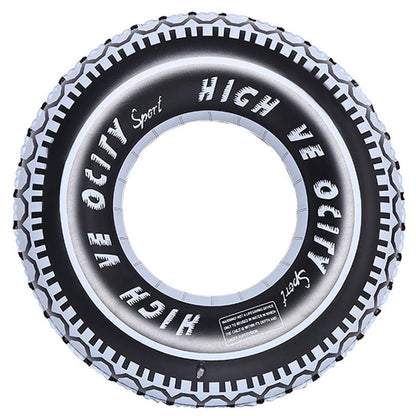 90 CM Printed Tyre Design Inflatable Swimming Ring Tube - Adults 25+ Years