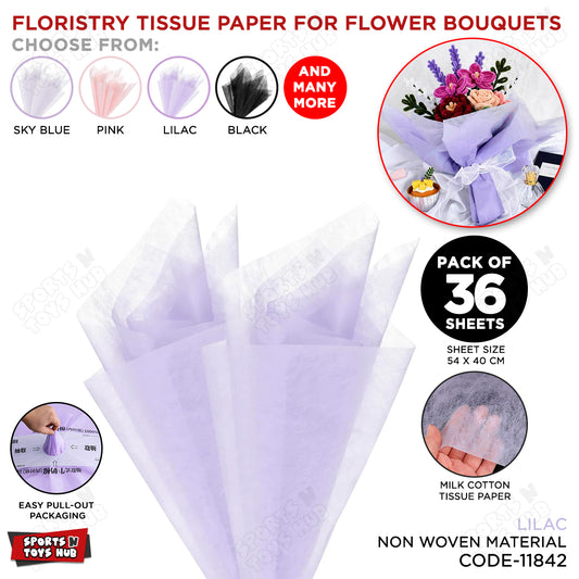 Translucent Milk Cotton Flower Wrapping Paper 36 Sheets (54 x 40cm) – Premium Florist Bouquet Packaging Paper for Fresh Flowers, Wedding Bouquets, Floral Arrangements & Gift Wrapping