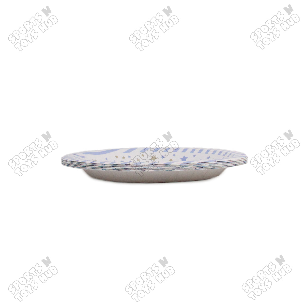 First Tooth Printed Cartoons Blue Plates - Pack Of 10