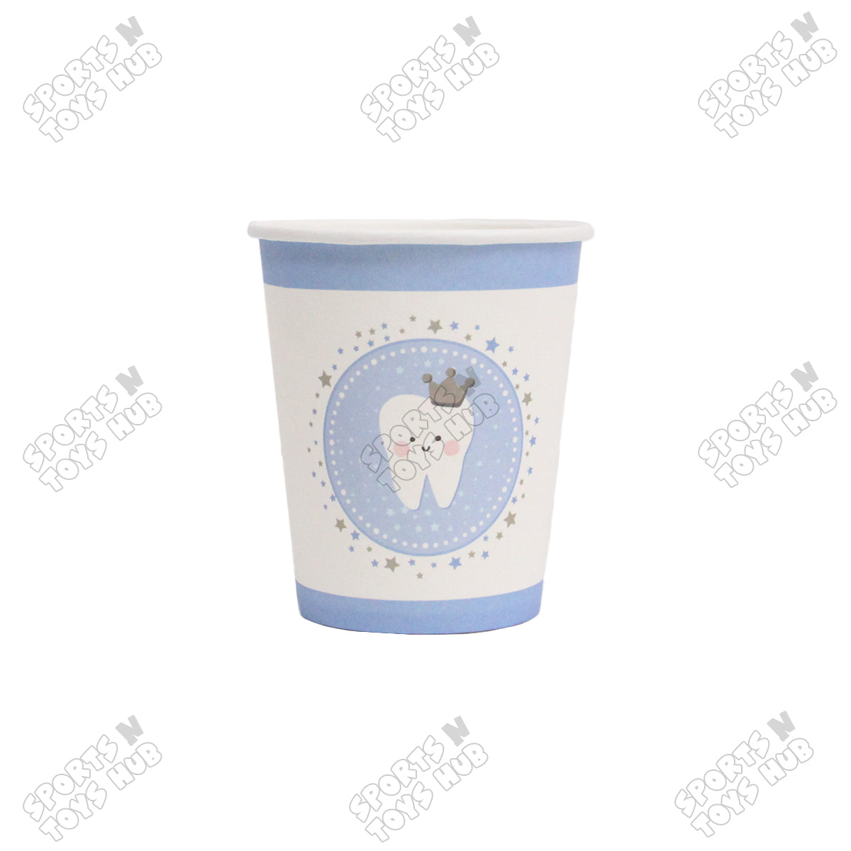 First Tooth Printed Cartoons Characters Blue Cups - Pack Of 10