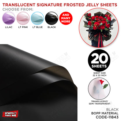 Translucent Signature Frosted Jelly Bouquet Wrapping Paper – Premium Floral Packaging Sheets for Fresh Flowers, Florist Bouquet Wrapping Paper