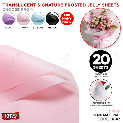 Translucent Signature Frosted Jelly Bouquet Wrapping Paper – Premium Floral Packaging Sheets for Fresh Flowers, Florist Bouquet Wrapping Paper
