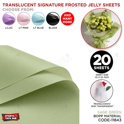 Translucent Signature Frosted Jelly Bouquet Wrapping Paper – Premium Floral Packaging Sheets for Fresh Flowers, Florist Bouquet Wrapping Paper