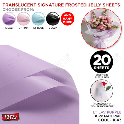 Translucent Signature Frosted Jelly Bouquet Wrapping Paper – Premium Floral Packaging Sheets for Fresh Flowers, Florist Bouquet Wrapping Paper