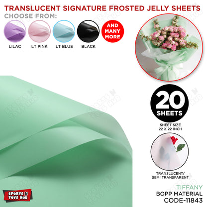 Translucent Signature Frosted Jelly Bouquet Wrapping Paper – Premium Floral Packaging Sheets for Fresh Flowers, Florist Bouquet Wrapping Paper