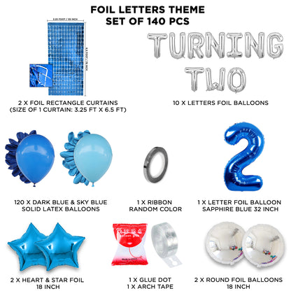 Second Birthday Turning Two Foil Letter Arch Theme