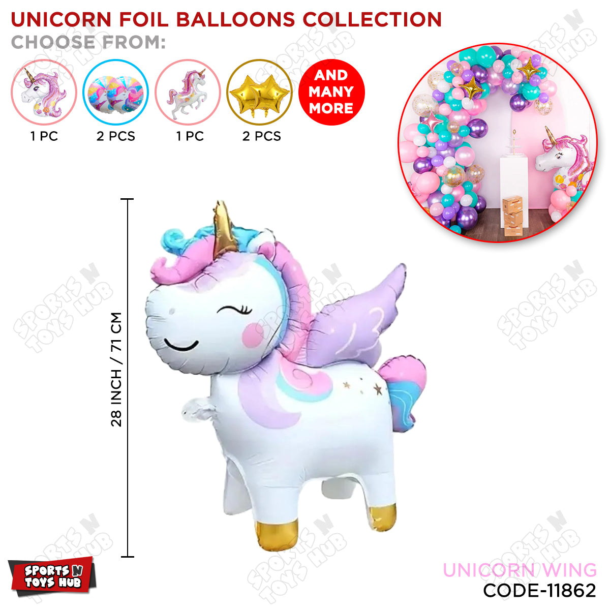 Unicorn Wing Foil Balloon