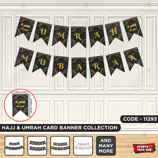 Umrah Mubarak Black Card Banner