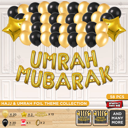 Umrah Mubarak Gold Foil Letter Garland Theme Collection