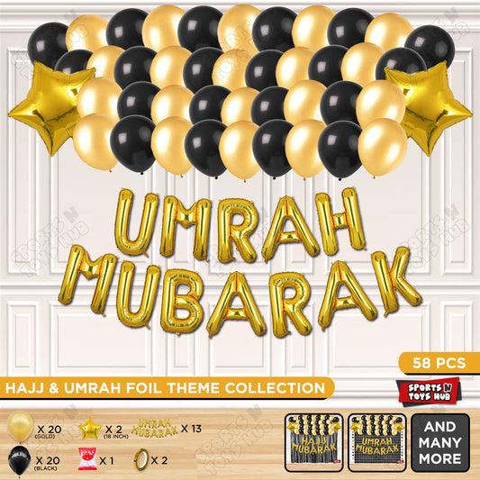 Umrah Mubarak Gold Foil Letter Garland Theme Collection