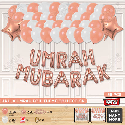 Umrah Mubarak Rose Gold Foil Letter Garland Theme Collection