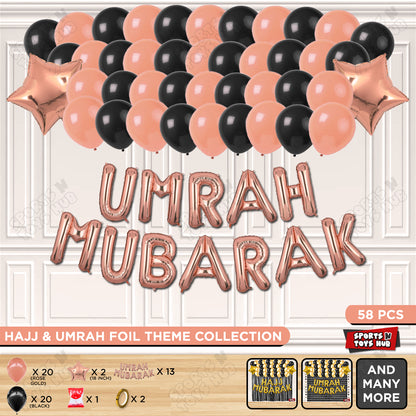Umrah Mubarak Rose Gold Foil Letter Garland Theme Collection