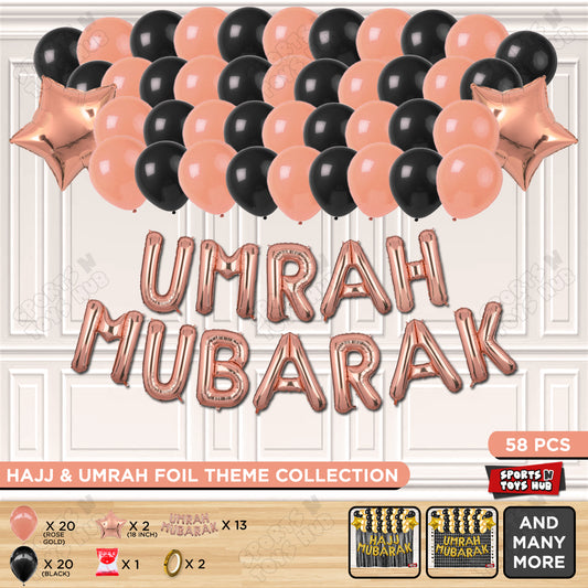 Umrah Mubarak Rose Gold Foil Letter Garland Theme Collection