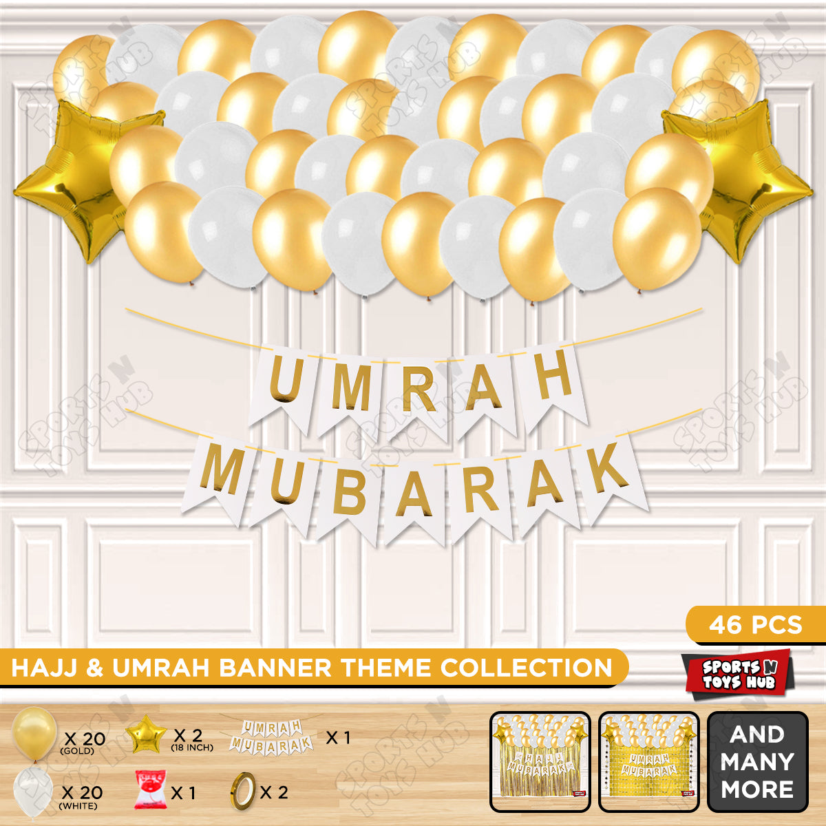Umrah Mubarak White Card Banner Theme Collection