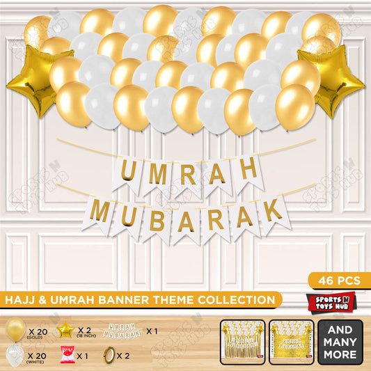 Umrah Mubarak White Card Banner Theme Collection