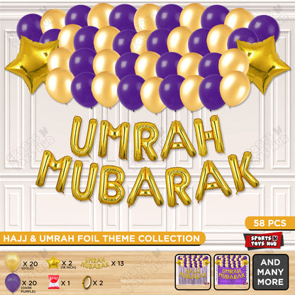 Umrah Mubarak Gold Foil Letter Garland Theme Collection