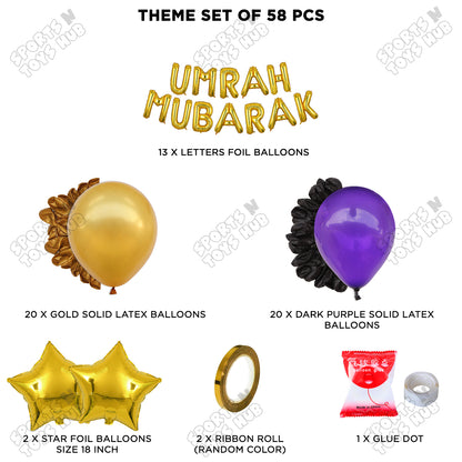 Umrah Mubarak Gold Foil Letter Garland Theme Collection