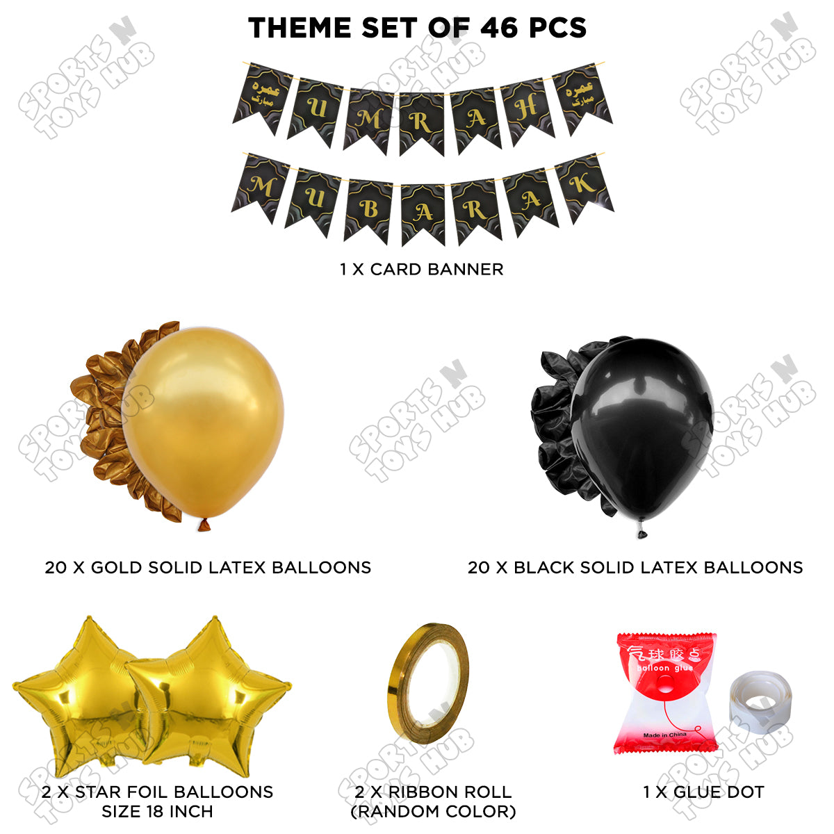 Umrah Mubarak Black Card Banner Theme Collection